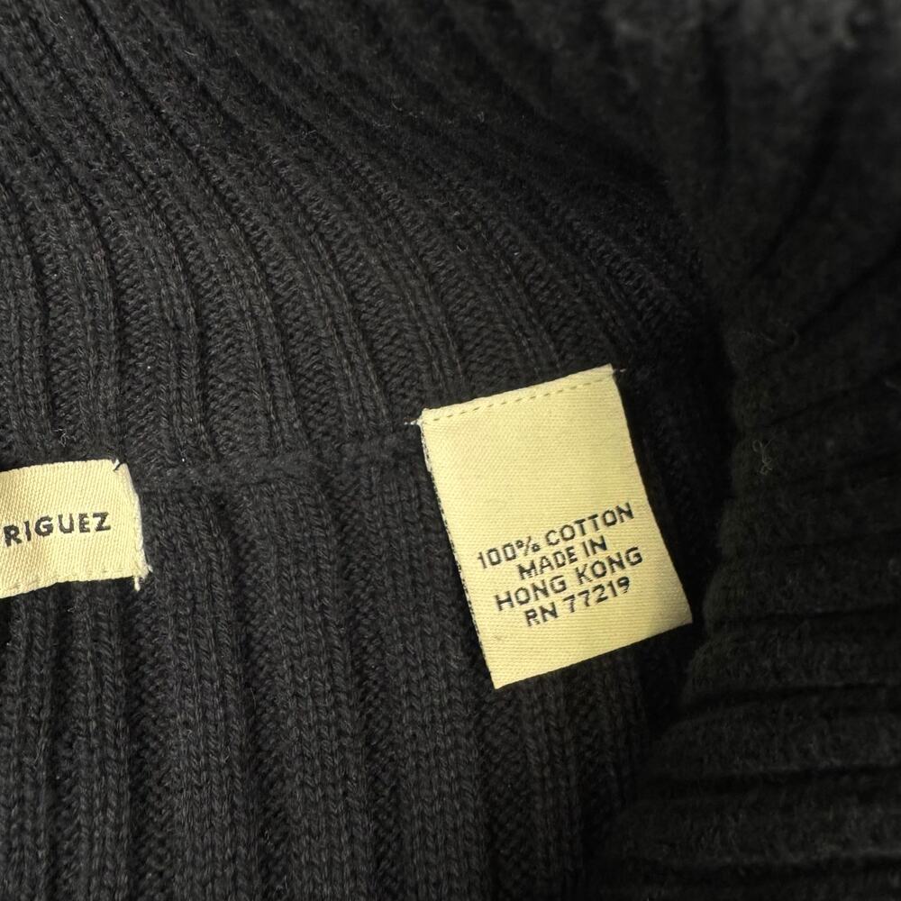 Wilke Rodriguez Sweater Mens 2XLT Black 1/4 zip Ribbed Mock Neck Soft Minimalist